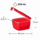 Tupperware Conserva Metade Quadrado 600ml Vermelho