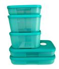 Tupperware Freezertime Cor Verde Kit 5 Peças