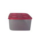 Tupperware Fresh Box Quadrada 5,2 Litros - Tampa Flamingo Translúcida