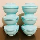 Tupperware Importada Jogo 6 Peças Sobremesa 330ml cada Azul Bebe