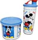 Tupperware Kit 2 Peças Copo Com Bico e Pote Mickey