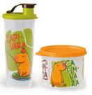 Tupperware Kit 2 Peças Pote E Copo Com Bico Capivara Acompanha Chaveiro De Capivara Surpresa