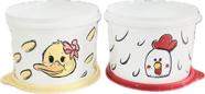 Tupperware Kit 2 Peças Potes Fazendinha Galinha E Patinha 1,1L
