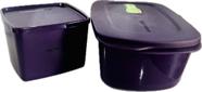 Tupperware Kit 2 Peças Tigela Cristalwave 1,7L E Aqui Tem Feijoada 800Ml Roxo
