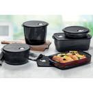 Tupperware Kit Cristal Ware Preto Policarbonato 5 peças original