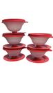 Tupperware Kit De 5 Tacinhas Para Sobremesa Vermelho Tupperware Kit De 5 Tacinhas Para Sobremesa Vermelho