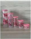 Tupperware Kit Modular Redondo Flor de Cerejeira Rosa 5 peças