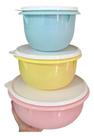 Tupperware kit potes tigelas batedeira 3 peças original, organização praticidade