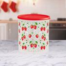 Tupperware pote armazenar refri line redondo morango