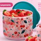 Tupperware pote refri line redondo 2,1 litros cereja da tupperware