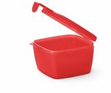 Tupperware pote serve e conserva metade quadrado vermelha