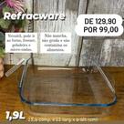 Tupperware Refracware Travessa Quadrada Vidro 1,9 litro