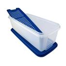 Tupperware Super Caixa 4,3 Litros - Translúcida com Tampa Azul Royal (Grade)