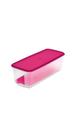 Tupperware Super Caixa 4,3 Litros - Translúcida com Tampa Pink e Grade Interna
