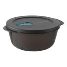 Tupperware tigela marmita cristalwave microondas 1,5 litros preta, organização praticidade