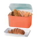 Tupperware Visualbox com Bandeja Removível de 4,5 Litros - Laranja com Tampa Transparente e Bandeja Branca
