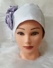 Turbante Branco com Flor na lateral