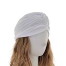 Turbante de Cabeça Branco em Tecido Drapeado