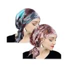 Turbante Feminino De Cetim Com Estampa Paisley Pré-Amarrado, Lenço De Cabelo Macio E Flexível, Touca