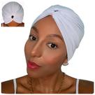 Turbante Touca Branca Feminino Vazado Moda Elegante