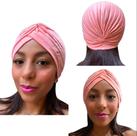 Turbante Touca Gorro Adulto Feminino Fechado Indiano Rosa Salmão Moda Elegante