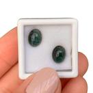 Turmalina Azulada Olho-de-Gato Oval Cabochão Par 4,80ct