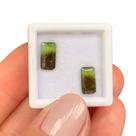Turmalina Bicolor Baguete Retangular Par 2,58ct