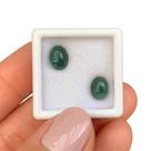 Turmalina Esverdeada Olho-de-Gato Oval Cabochão Par 3,45ct