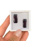 Turmalina Roxa Bicolor Baguete Par 19,11ct
