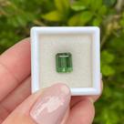 Turmalina Verde Azulada Retangular 2,59ct