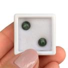 Turmalina Verde Olho-de-Gato Redondo Cabochão ø6,2mm Par 2,59ct