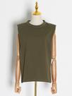 Twotwinstyle casual feminino regata o pescoço sem mangas solto ruched streetwear