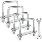 U-Bolts SRZTXU 4 conjuntos de aço inoxidável M8 Square 304 com acessórios