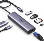 UGREEN Adaptador Hub USB C 7x1 Thunderbolt HDMI 4K 60Hz Ethernet RJ45 Leitor cartão Type-C PD 100W