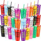Uiifan 30 vasos plásticos motivacionales coloridos de 710 ml Uiifan 30 vasos plásticos motivacionales coloridos de 710 ml