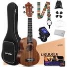 Ukulele de Concerto AODSK para Iniciantes - com Bolsa e Acessórios