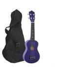 Ukulele de madeira de 53 cm para crianças com cor roxa com bolsa de transporte