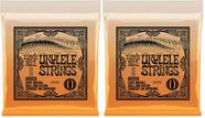 Ukulele Ernie Ball Nylon Strings Clear Ball End, pacote com 2