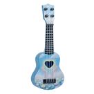 Ukulele jogável para crianças de 36 cm com design de coração em plástico azul
