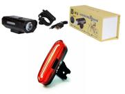 Ultra Kit Para Bike Farol Lanterna Profissional + Farol Traseiro Bike Multifunções Recarregável