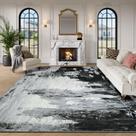 ULTSOFE Tapete Cinza 6x9 para Sala de Estar, Tapete Grande Lavável Cinza com Estampa Abstrata para Quarto, Sala de Jantar, Escritório, Quarto de Bebê, Antiderrapante, Dobrável, para Uso Interno, Pelo Baixo, Leve, para Colocar Sob a Mesa ULTSOFE Tapete Cinza 6x9 para Sala de Estar, Tapete Grande Lavável Cinza com Estampa Abstrata para Quarto, Sala de Jantar, Escritório, Quarto de Bebê, Antiderrapante, Dobrável, para Uso Interno, Pelo Baixo, Leve, para Colocar Sob a Mesa