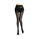 Um par de meia-calça xadrez preta feminina sexy translúcida fina meia-calça de primavera alta