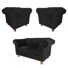 Um Sofá 1,80cm + Duas Poltronas Chesterfield - Luiz XV