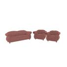 Um Sofá 3 Lugares + Duas Poltronas Chesterfield Merlo- Suede Rosa/ decoração, sala, recepção, barbearia