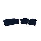 Um Sofá 3 Lugares + Duas Poltronas Chesterfield Merlo- Veludo Azul Marinho / decoração, sala, recepção, barbearia