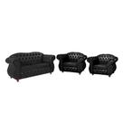 Um Sofá Chesterfield Merlo 2 lugares 2,30 + Duas Poltronas - Courano Preto/ decoração, recepção, sala tv estar
