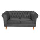 Uma Namoradeira + Duas Poltronas Chesterfield Capitonê Duque - Suede Cinza Chumbo / Decoração, Recepção, Salas de Tv