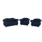 Uma Namoradeira + Duas Poltronas Chesterfield Merlô - Suede Azul Marinho / Decoração , recepção , sala tv estar