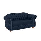 Uma Namoradeira + Duas Poltronas Chesterfield Merlô - Veludo Azul Marinho / decoração, recepção, sala tv estar