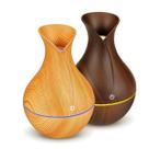 Umidificador De Ar Aromatizador Estilo Vaso Madeira Led Cor Marfim